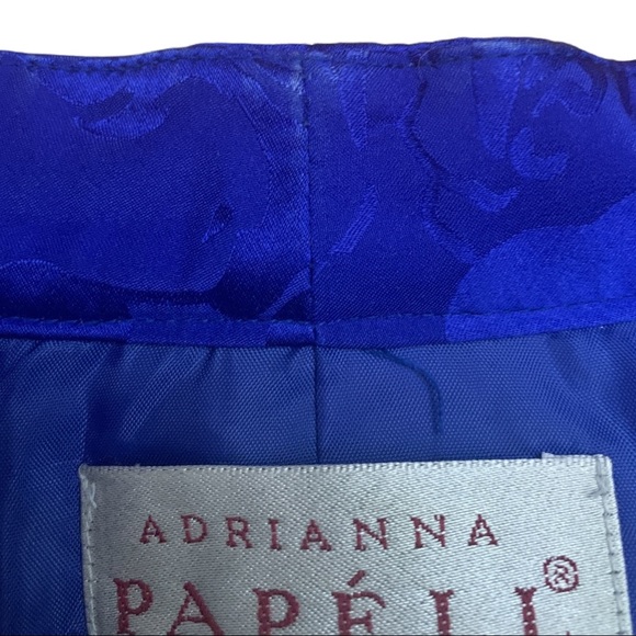 Adrianna Papell 100% Silk Vintage Floral Blazer Jacket Lined Long Sleeve Size 12 - Picture 7 of 9